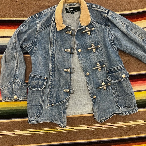 Polo Ralph Lauren Blue Denim Jacket with Tan Collar barn jacket - Picture 5 of 6